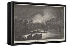 Fire at Hungerford Hall, Strand-null-Framed Stretched Canvas