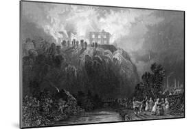 Fire at Nottingham Castle - Burnt by Rioters-R Sands-Mounted Art Print