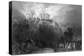Fire at Nottingham Castle - Burnt by Rioters-R Sands-Stretched Canvas