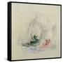 Fire at Sea, a Design for a Vignette, 1835-JMW Turner-Framed Stretched Canvas