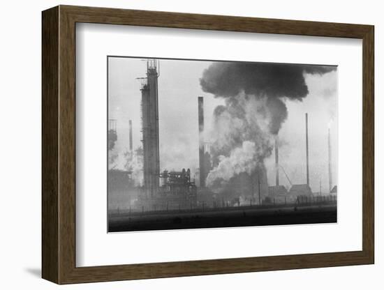 Fire at Shell Haven Refinery in Essex-null-Framed Photographic Print