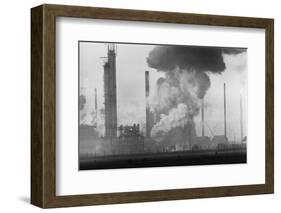 Fire at Shell Haven Refinery in Essex-null-Framed Photographic Print