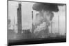 Fire at Shell Haven Refinery in Essex-null-Mounted Photographic Print