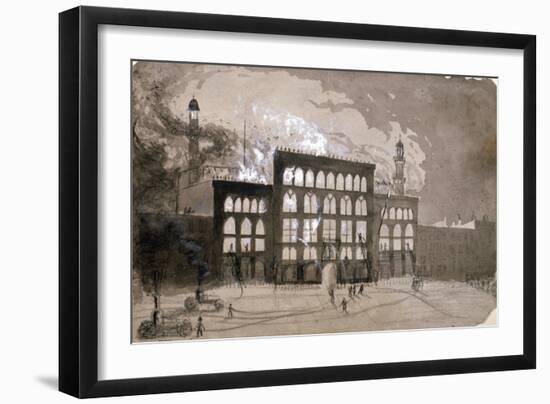 Fire at the Alhambra Theatre, Leicester Square, London, 1882-William Dickes-Framed Giclee Print