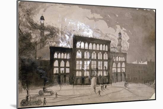 Fire at the Alhambra Theatre, Leicester Square, London, 1882-William Dickes-Mounted Giclee Print