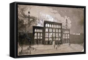 Fire at the Alhambra Theatre, Leicester Square, London, 1882-William Dickes-Framed Stretched Canvas