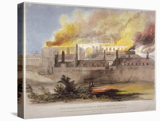 Fire at the Armoury in the Tower of London, October 1841-Thomas Colman Dibdin-Stretched Canvas