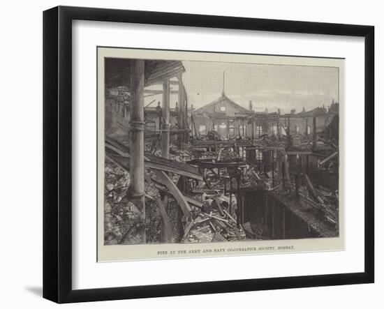 Fire at the Army and Navy Co-Operative Society, Bombay-null-Framed Giclee Print