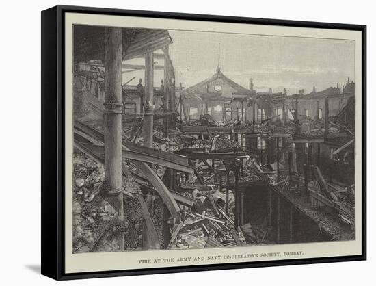 Fire at the Army and Navy Co-Operative Society, Bombay-null-Framed Stretched Canvas