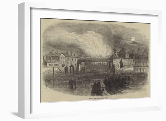 Fire at the Chester Grand Stand-null-Framed Giclee Print