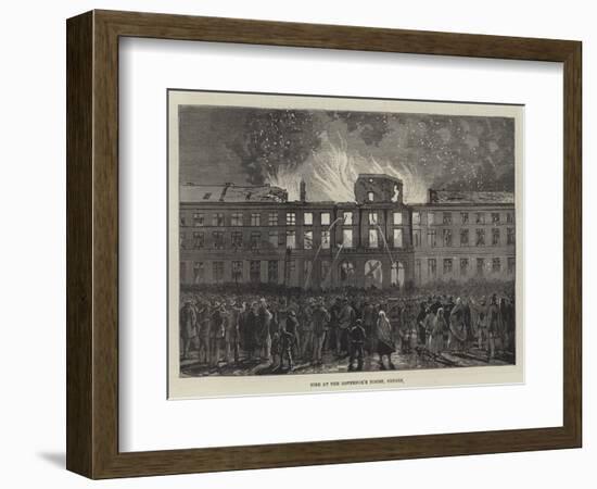 Fire at the Governor's House, Bruges-null-Framed Giclee Print