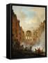 Fire at the Opera House of the Palais-Royal in 1781-Hubert Robert-Framed Stretched Canvas
