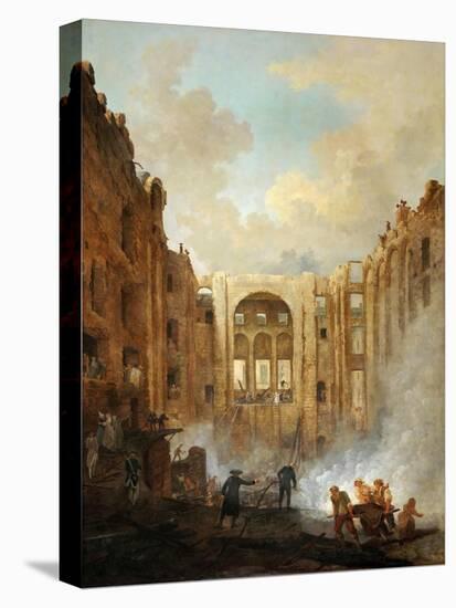 Fire at the Opera House of the Palais-Royal in 1781-Hubert Robert-Stretched Canvas