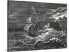 Fire at the Tip of the Mast of Christopher Columbus' Ship-null-Stretched Canvas