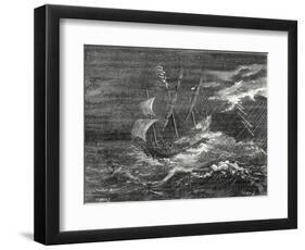 Fire at the Tip of the Mast of Christopher Columbus' Ship-null-Framed Giclee Print