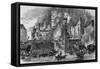 Fire at Toppings Wharf, London Bridge, 1843, c1843, (1912)-null-Framed Stretched Canvas