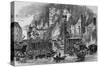 Fire at Toppings Wharf, London Bridge, 1843, c1843, (1912)-null-Stretched Canvas