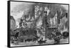 Fire at Toppings Wharf, London Bridge, 1843, c1843, (1912)-null-Framed Stretched Canvas