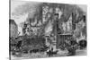 Fire at Toppings Wharf, London Bridge, 1843, c1843, (1912)-null-Stretched Canvas