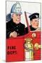 Fire Chief And Driver-Julia Letheld Hahn-Mounted Art Print