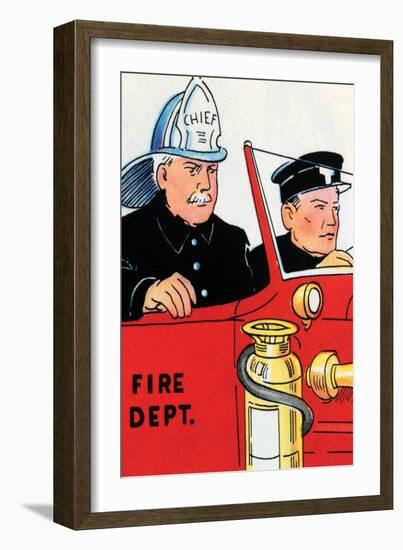 Fire Chief And Driver-Julia Letheld Hahn-Framed Art Print