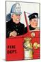 Fire Chief And Driver-Julia Letheld Hahn-Mounted Art Print