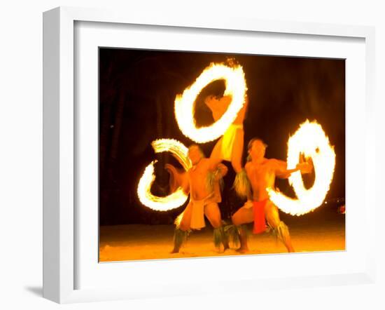 Fire Dance at Bora Bora Nui Resort and Spa, Bora Bora, Society Islands, French Polynesia-Michele Westmorland-Framed Photographic Print