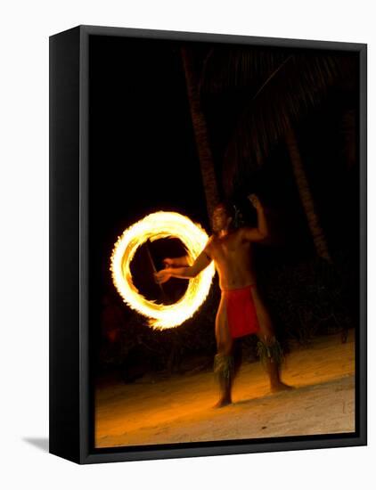 Fire Dance at Bora Bora Nui Resort and Spa, Bora Bora, Society Islands, French Polynesia-Michele Westmorland-Framed Stretched Canvas