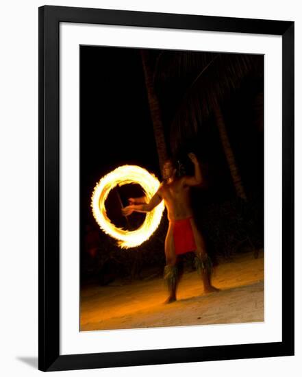 Fire Dance at Bora Bora Nui Resort and Spa, Bora Bora, Society Islands, French Polynesia-Michele Westmorland-Framed Photographic Print