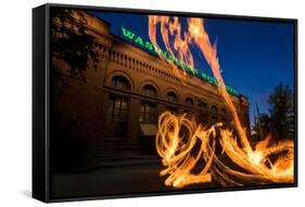 Fire Dancers In Spokane WA-Steve Gadomski-Framed Stretched Canvas