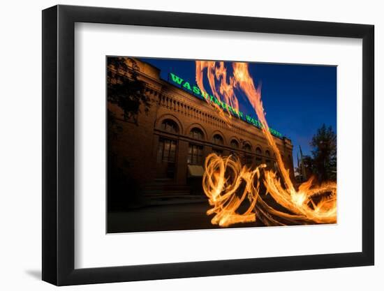 Fire Dancers In Spokane WA-Steve Gadomski-Framed Premium Photographic Print