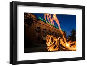 Fire Dancers In Spokane WA-Steve Gadomski-Framed Premium Photographic Print