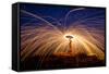 Fire Dancing on the Rocks-Infinity T29-Framed Stretched Canvas