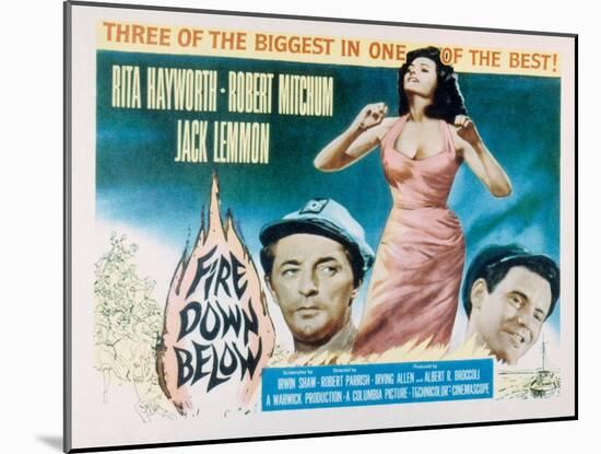 Fire Down Below, Robert Mitchum, Rita Hayworth, Jack Lemmon, 1957-null-Mounted Photo