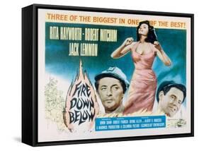 Fire Down Below, Robert Mitchum, Rita Hayworth, Jack Lemmon, 1957-null-Framed Stretched Canvas