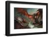 Fire Dragon Air Duel-null-Framed Art Print