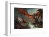 Fire Dragon Air Duel-null-Framed Art Print