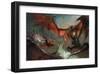 Fire Dragon Air Duel-null-Framed Art Print