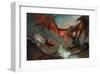 Fire Dragon Air Duel-null-Framed Art Print