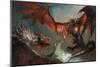 Fire Dragon Air Duel-null-Mounted Art Print