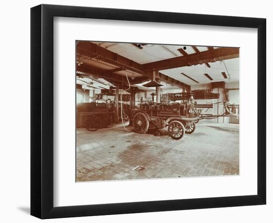 Fire Engine at Cannon Street Fire Station, Cannon Street, City of London, 1907-null-Framed Photographic Print