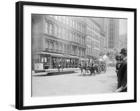 Fire Engine Being Pulled by a Horse-null-Framed Photographic Print