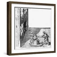 Fire Engine, from Isaac De Caus' Nouvelle Invention De Lever L'Eau Plus Hault, 1664-Isaac De Caus-Framed Giclee Print