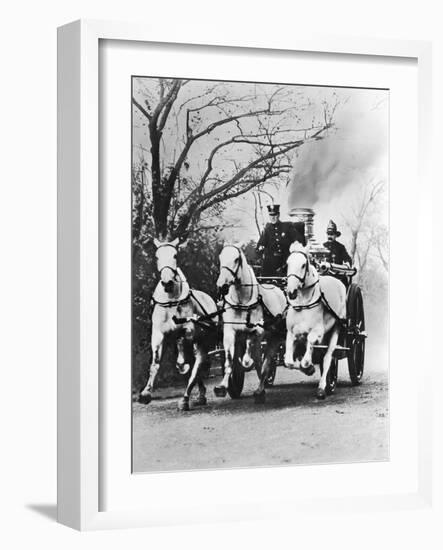 Fire Engine under Full Steam-null-Framed Photographic Print