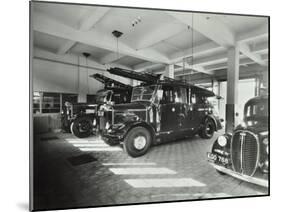 Fire Engines at Battersea Fire Station, Este Road, Battersea, London, 1938-null-Mounted Premium Photographic Print