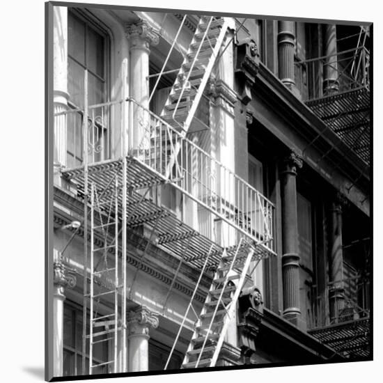 Fire Escape (b/w)-Erin Clark-Mounted Art Print