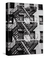 Fire Escape on Apartment Building-Henry Horenstein-Stretched Canvas