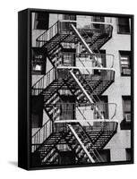 Fire Escape on Apartment Building-Henry Horenstein-Framed Stretched Canvas