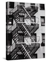 Fire Escape on Apartment Building-Henry Horenstein-Stretched Canvas