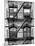 Fire Escape, Stairway on Manhattan Building, New York, United States, Black and White Photography-Philippe Hugonnard-Mounted Premium Photographic Print